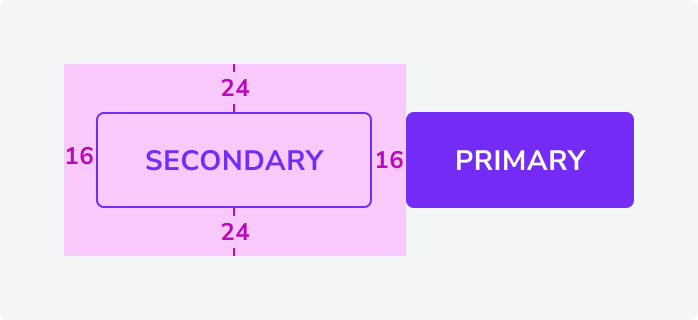 Minimum spacing for L-size buttons