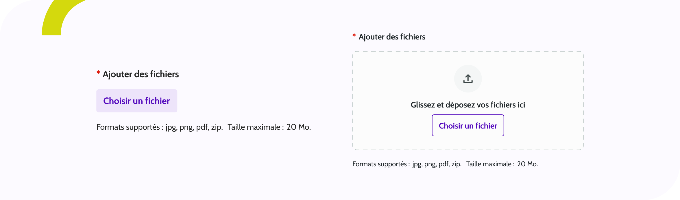 File upload - Bandeau