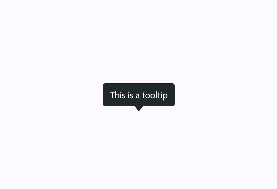 Infobulle au-dessus d'un élément