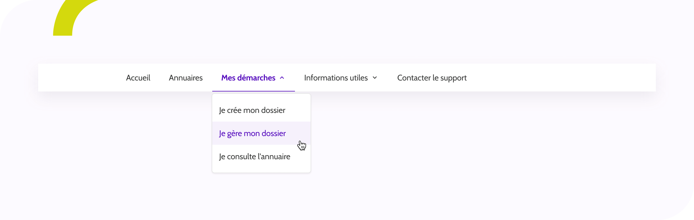 Barre de navigation - Bandeau