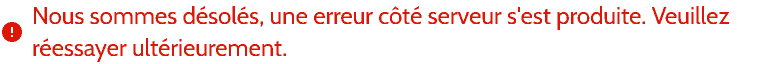 Problèmes de serveur
