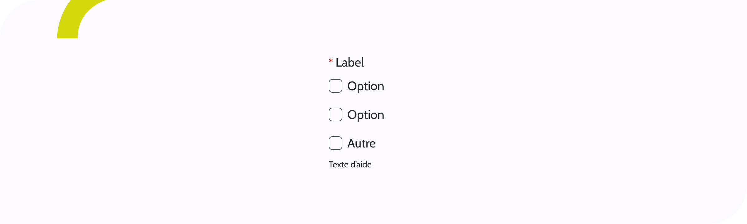 checkbox group- Bandeau