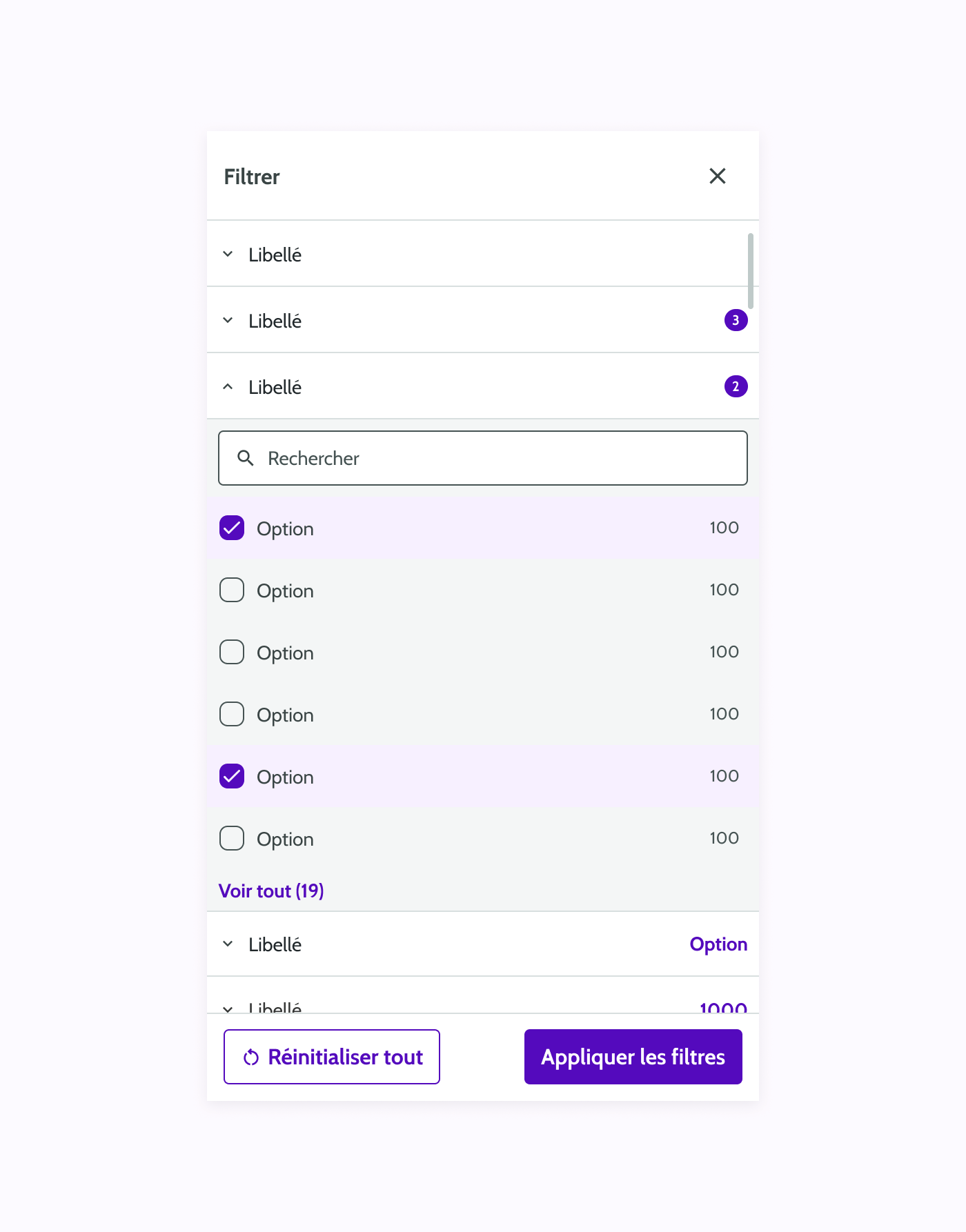 Filter Drawer - Scroll