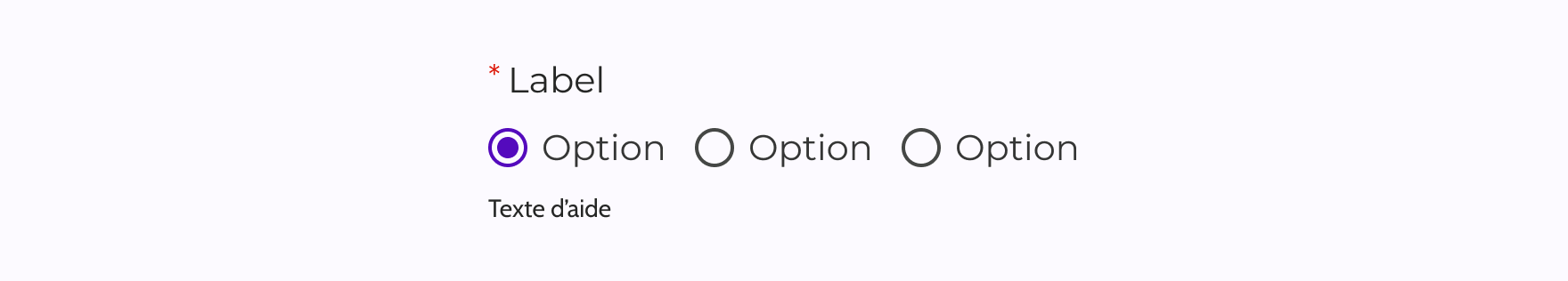 Radio group - Texte d'aide