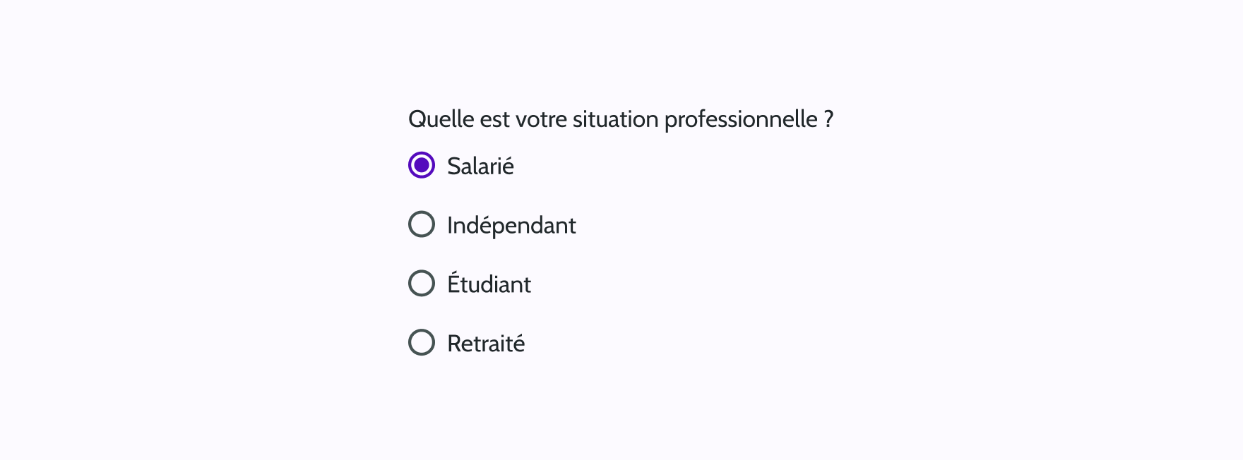 Radio group - Exemple 1