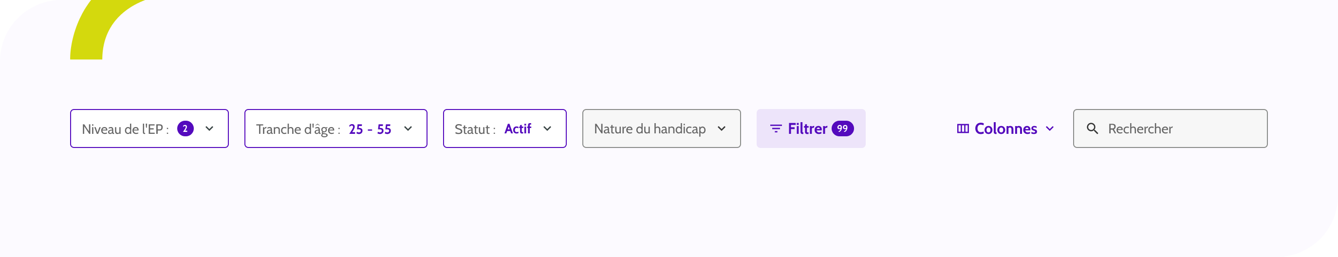 Barre d'outils - Bandeau