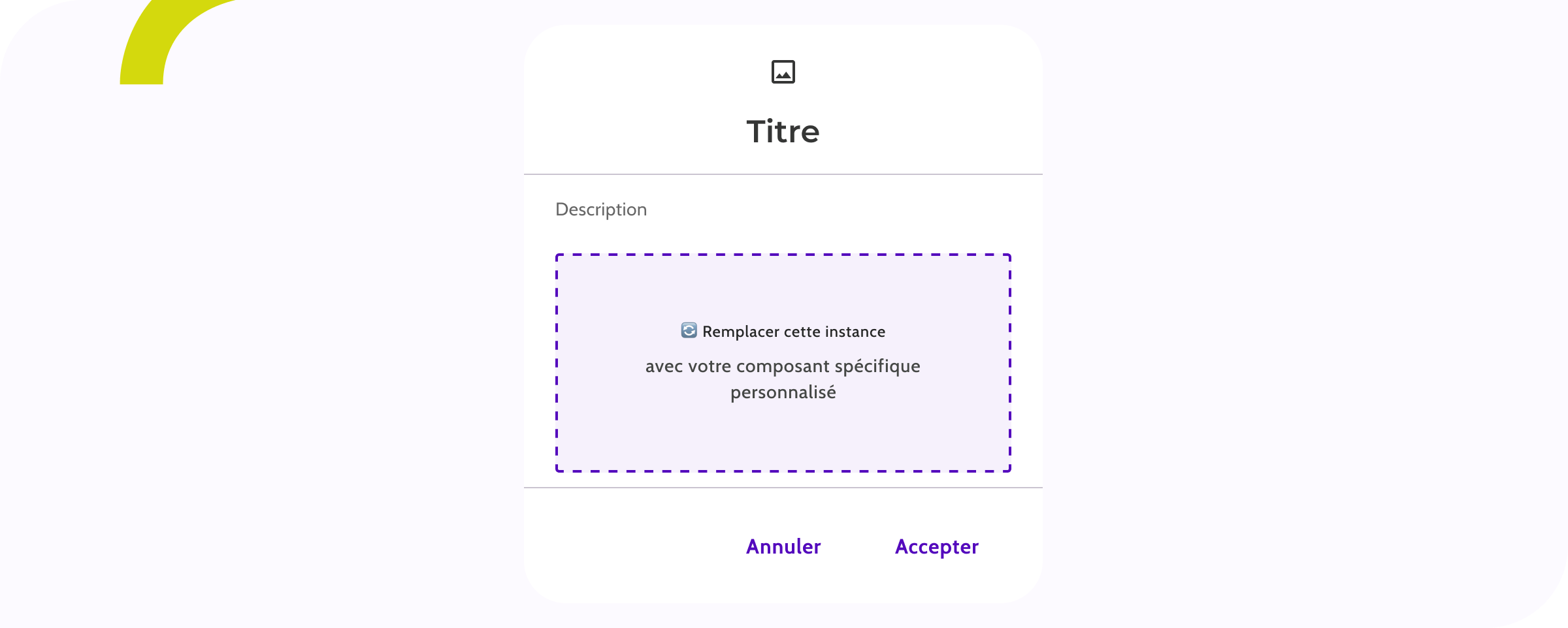 Component dialog