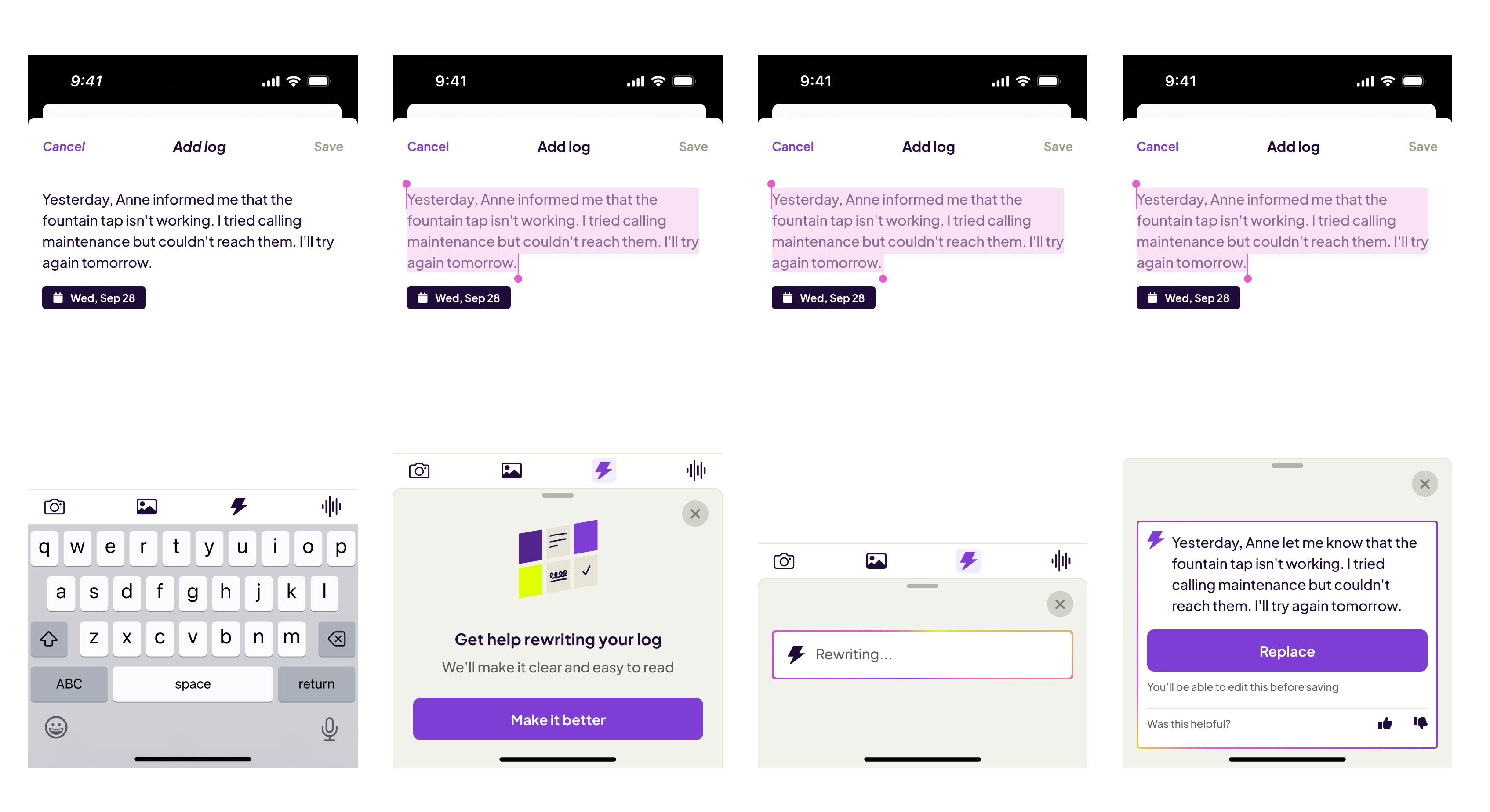 AI-enhanced Manager Log