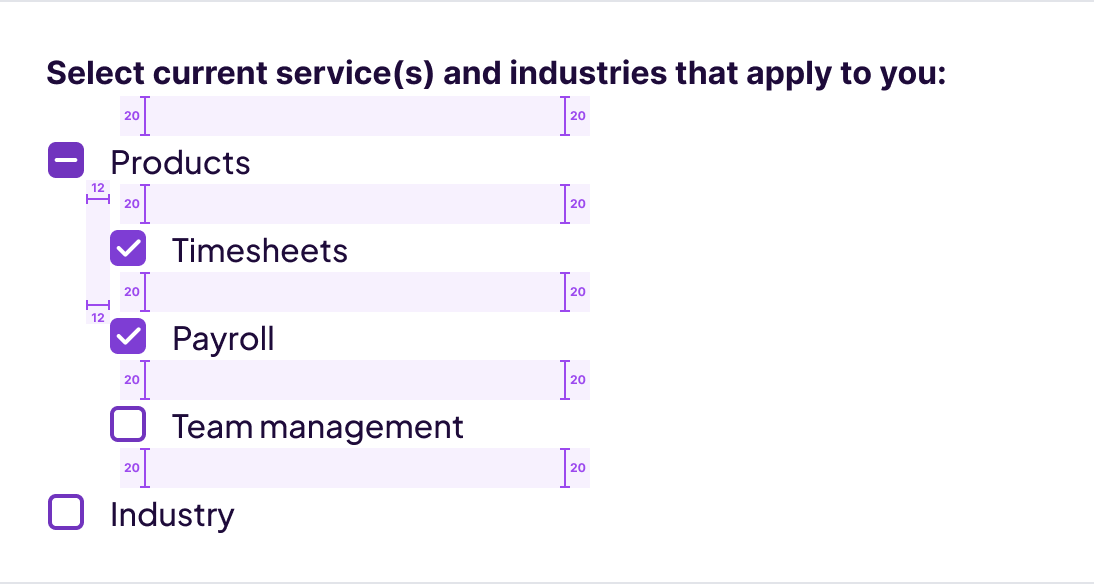 Checkbox-Example-Padding-Parent-Child