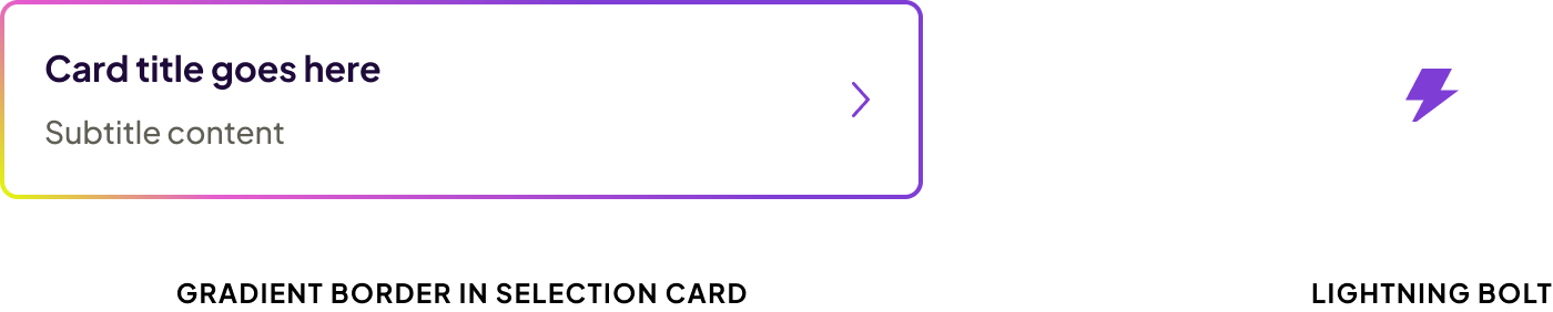 Selection card + lightning bolt