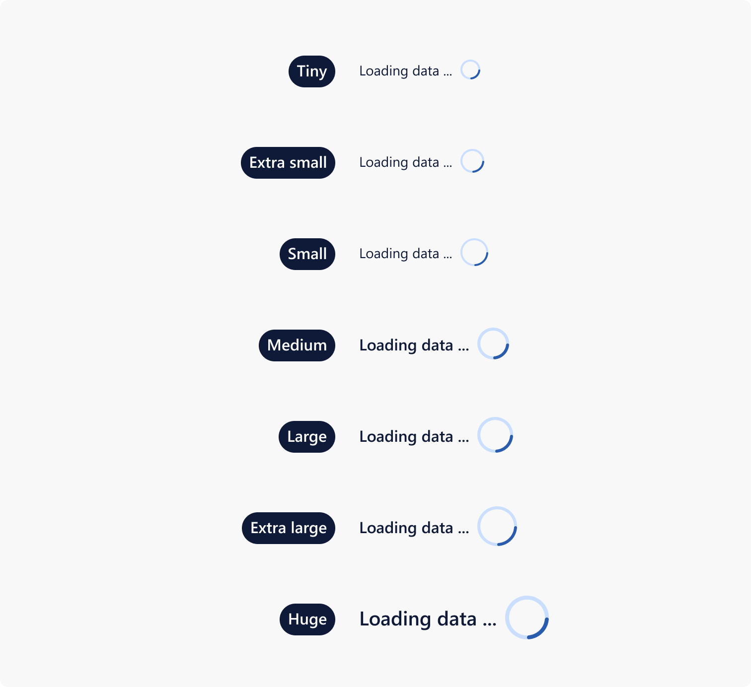 Image of 7 size options