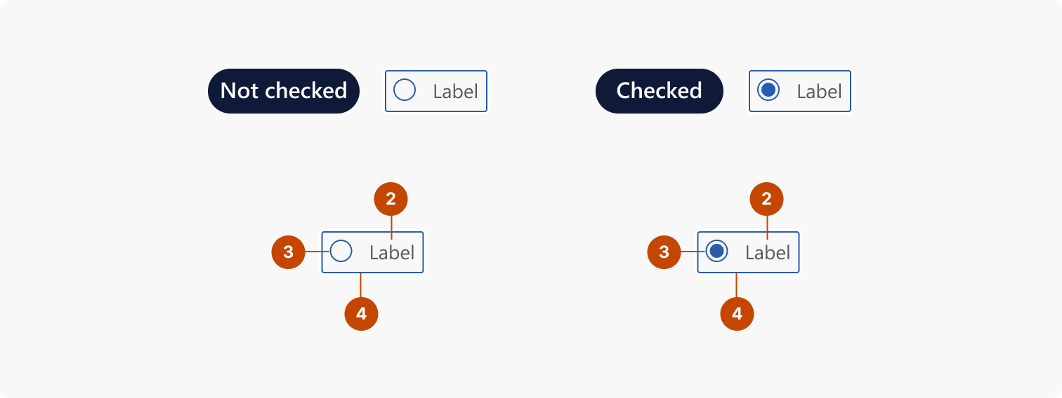 Image of focus states for inactive and active checkbox