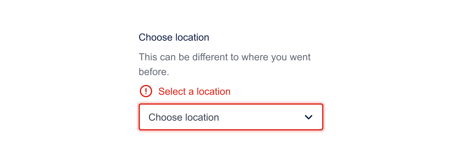 An example of select input's validation