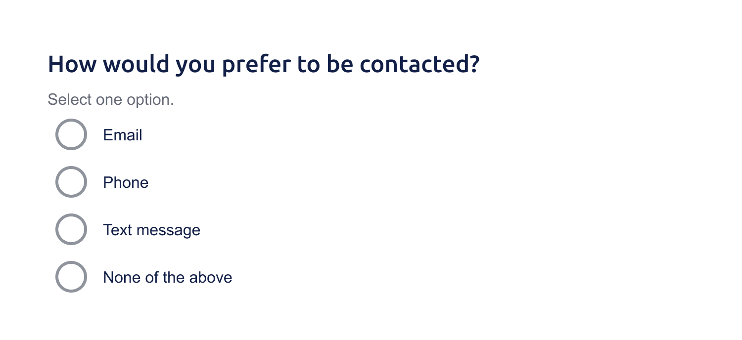 Radio button orientation (vertically stacked)