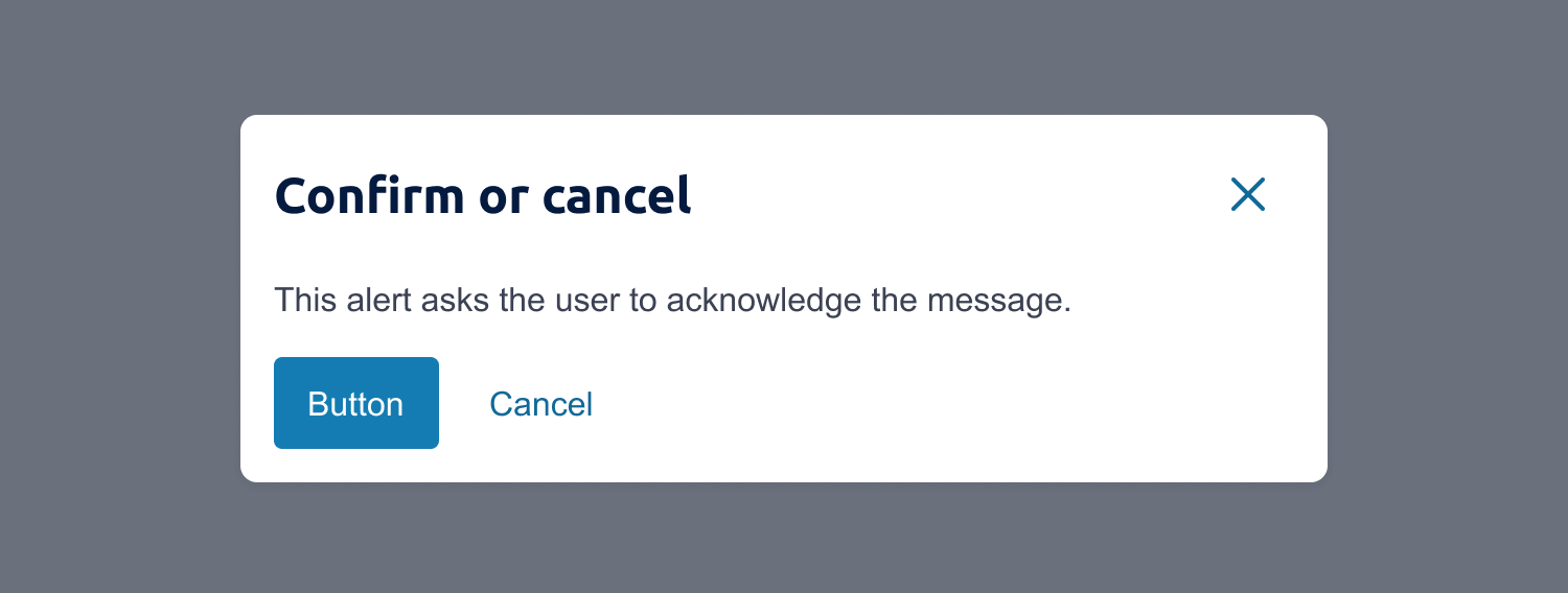 Web example of a modal being used for an action