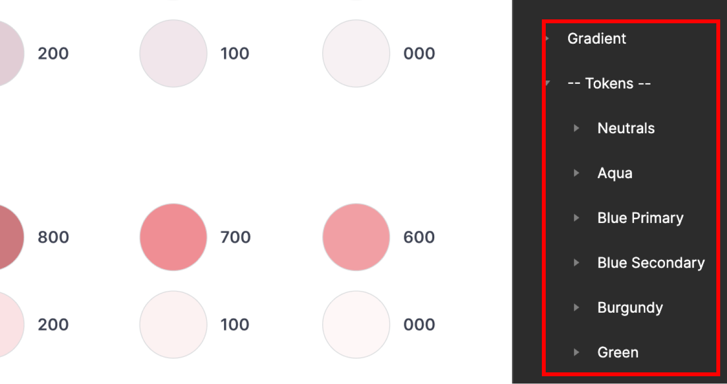 These values will be moved into primitive tokens and then aliased to semantic tokens