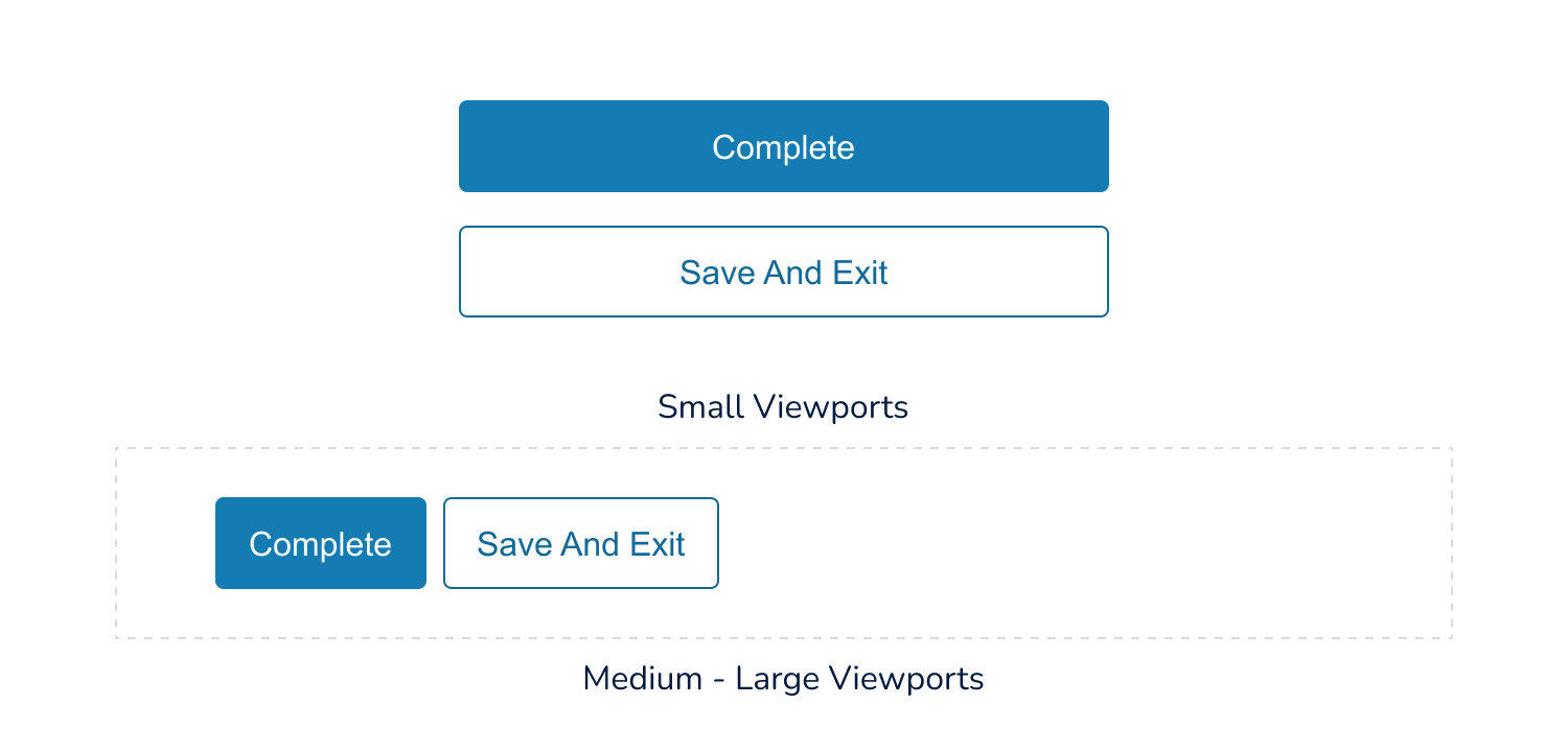 Primary and secondary buttons shown in stacked and inline button group examples