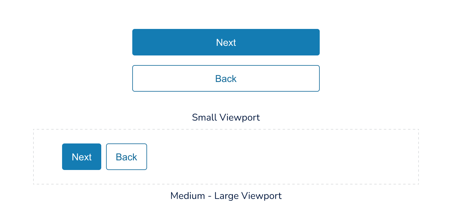 Example of the next and back button group