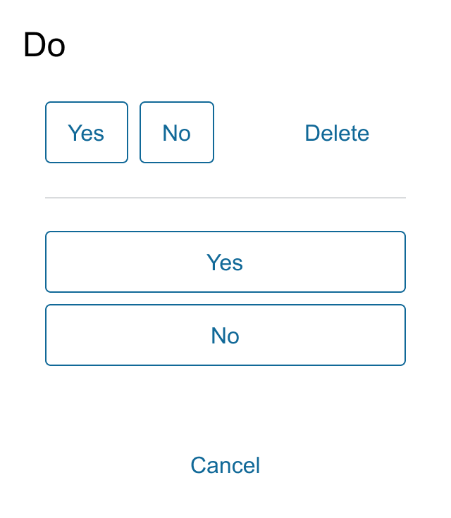 Button group layouts in different orientations