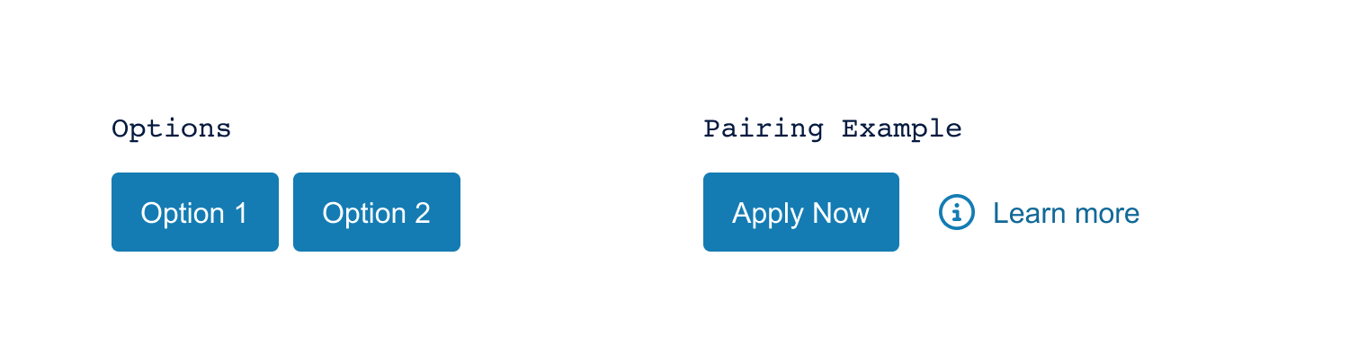 Two separate examples of when and how to use button pairs to present options