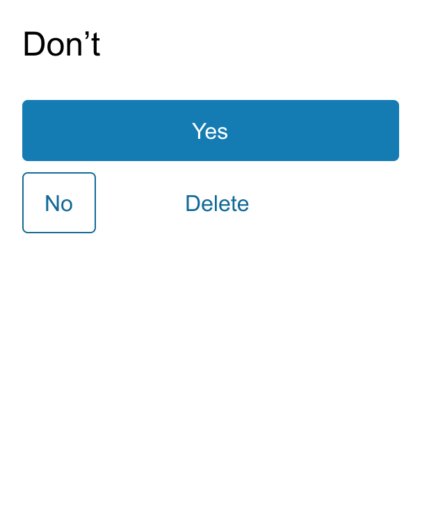Example of mixed button group layouts