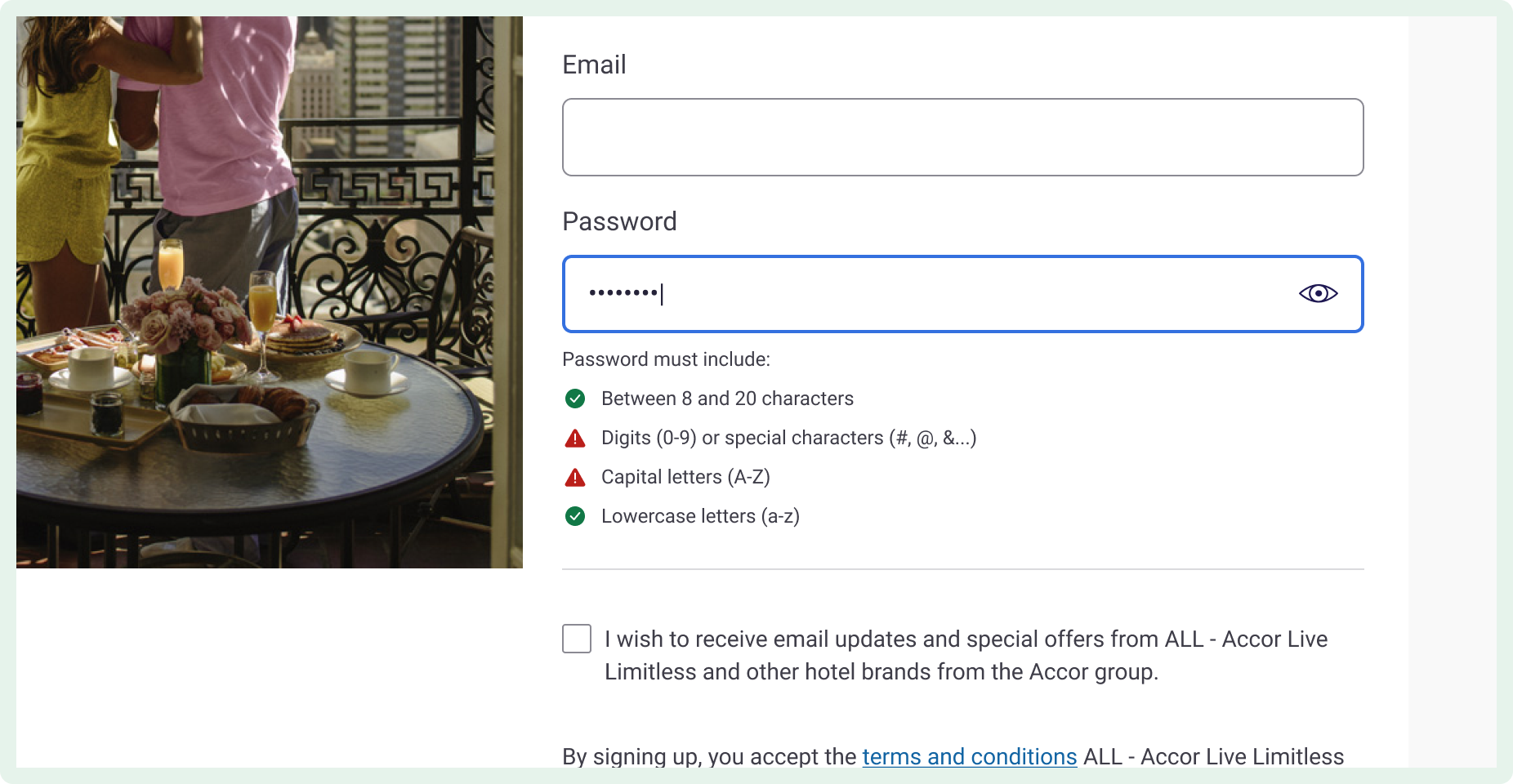 Accenture Password Example Usage | Input Password | Welcome by Accor