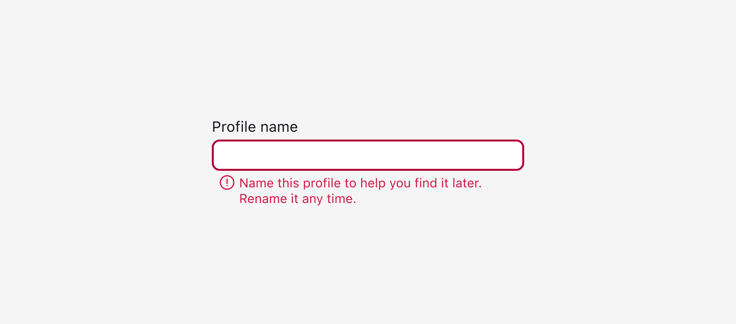 Input Text - Error
