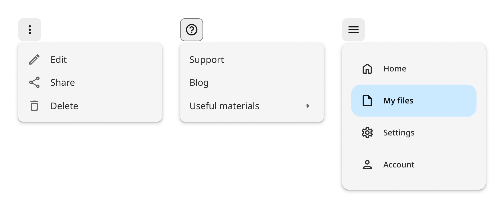 Overview | Icon buttons | Made with Supernova