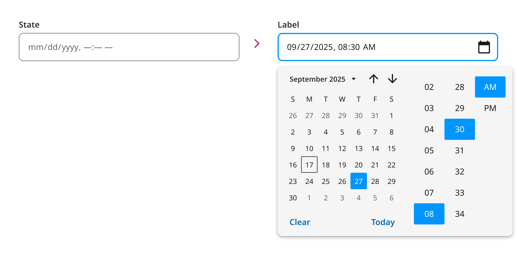 Overview | Date input | Made with Supernova