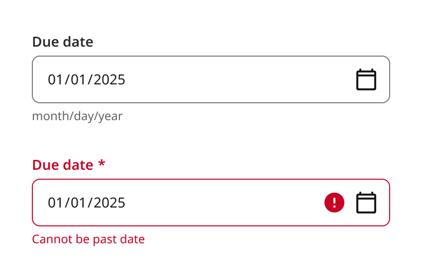Overview | Date input | Made with Supernova