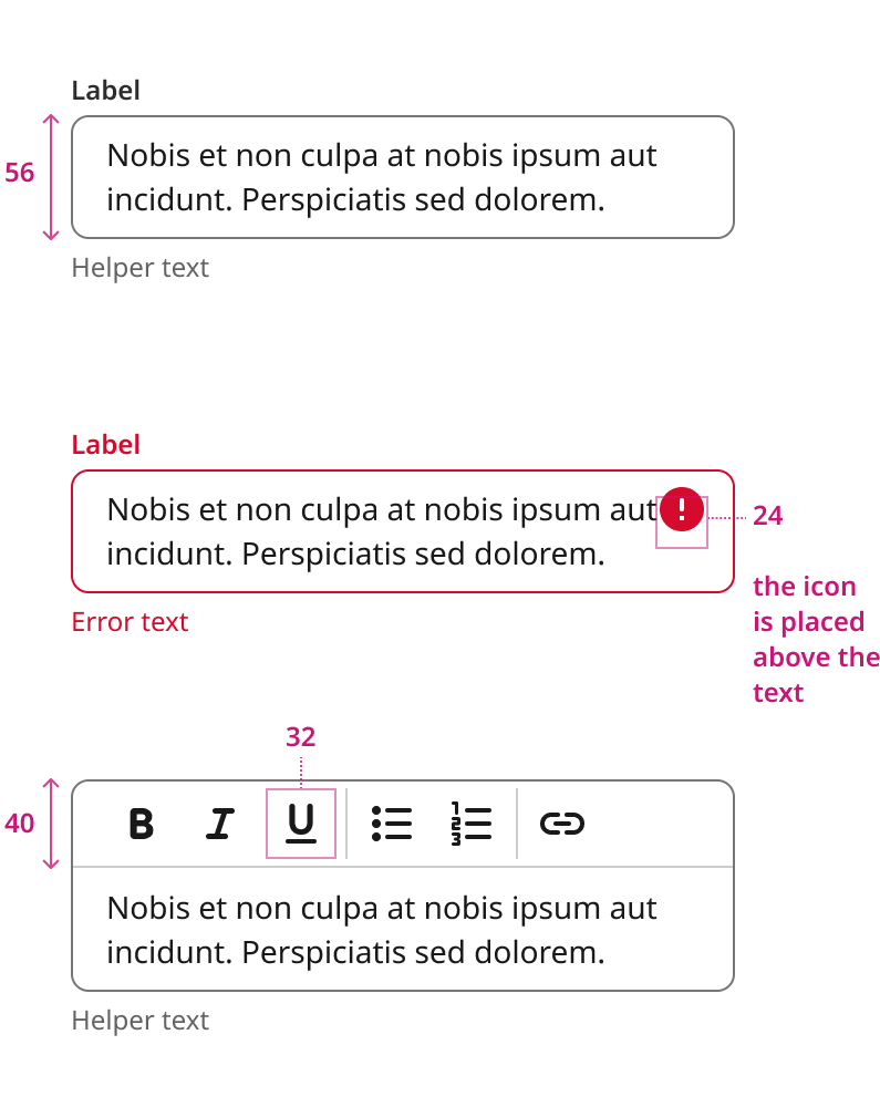 Overview | Text area | Made with Supernova