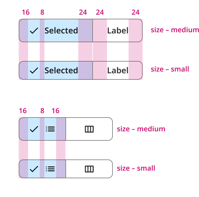 Overview | Segmented buttons | Made with Supernova