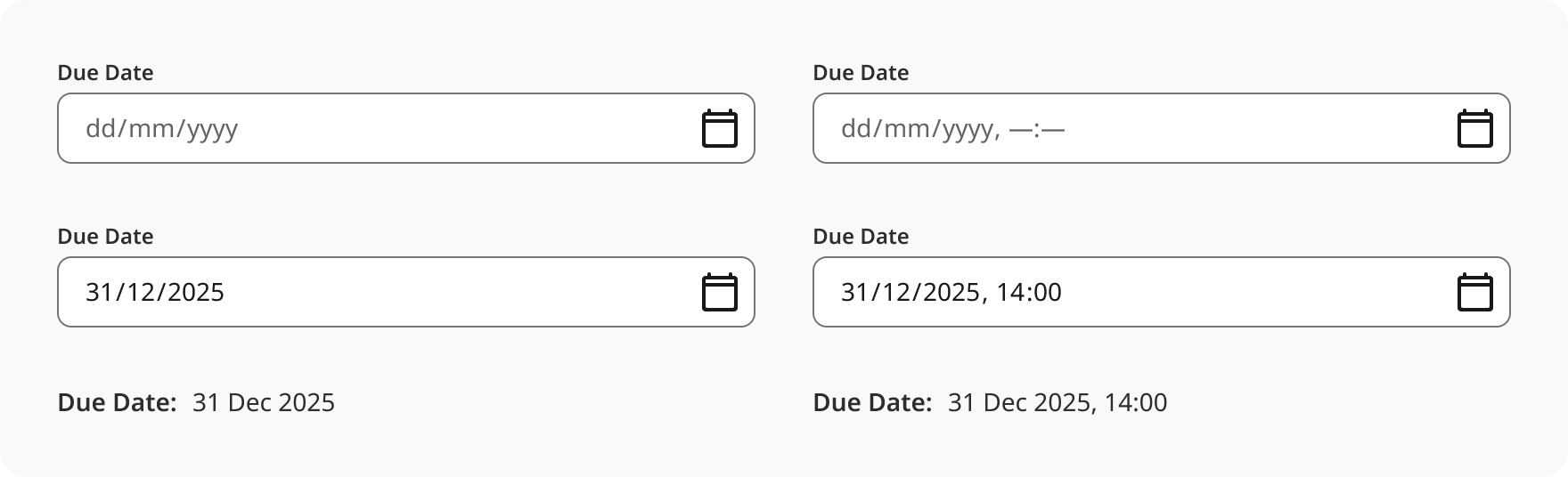 Overview | Date input | Made with Supernova