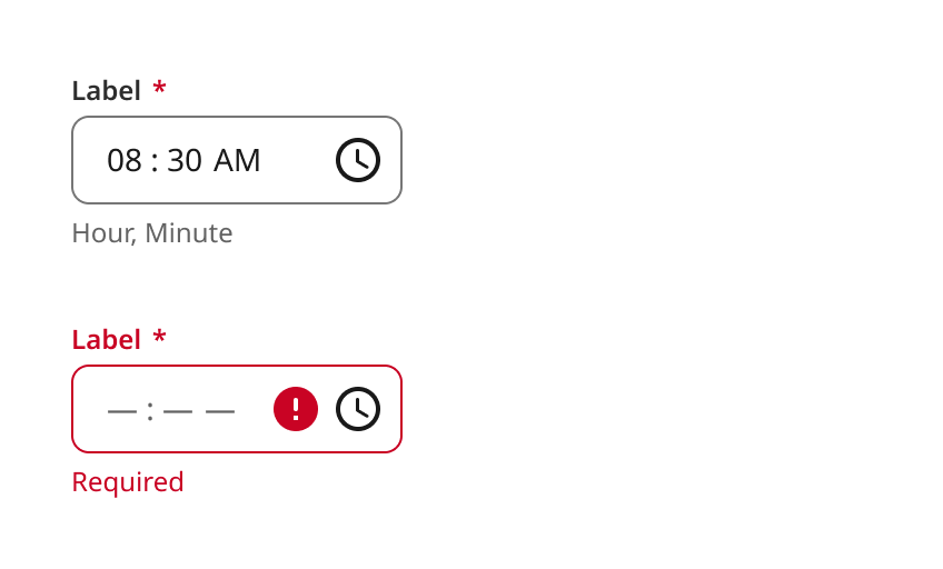 Overview | Time input | Made with Supernova