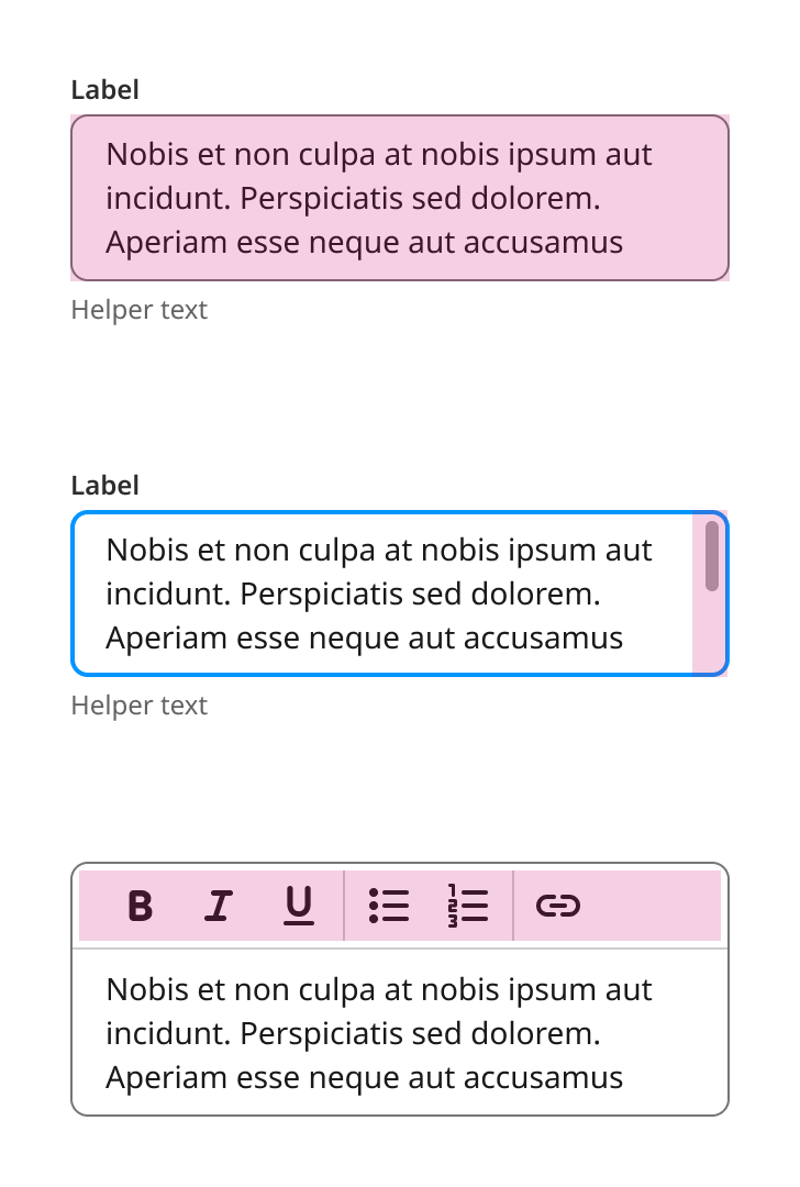 Overview | Text area | Made with Supernova