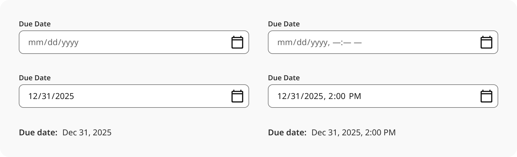 Overview | Date input | Made with Supernova