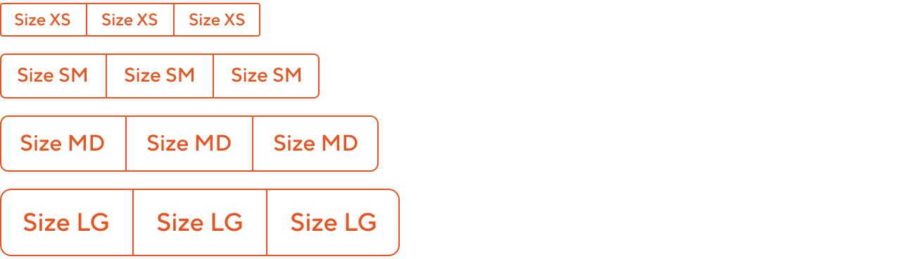 Buttongroup - sizes