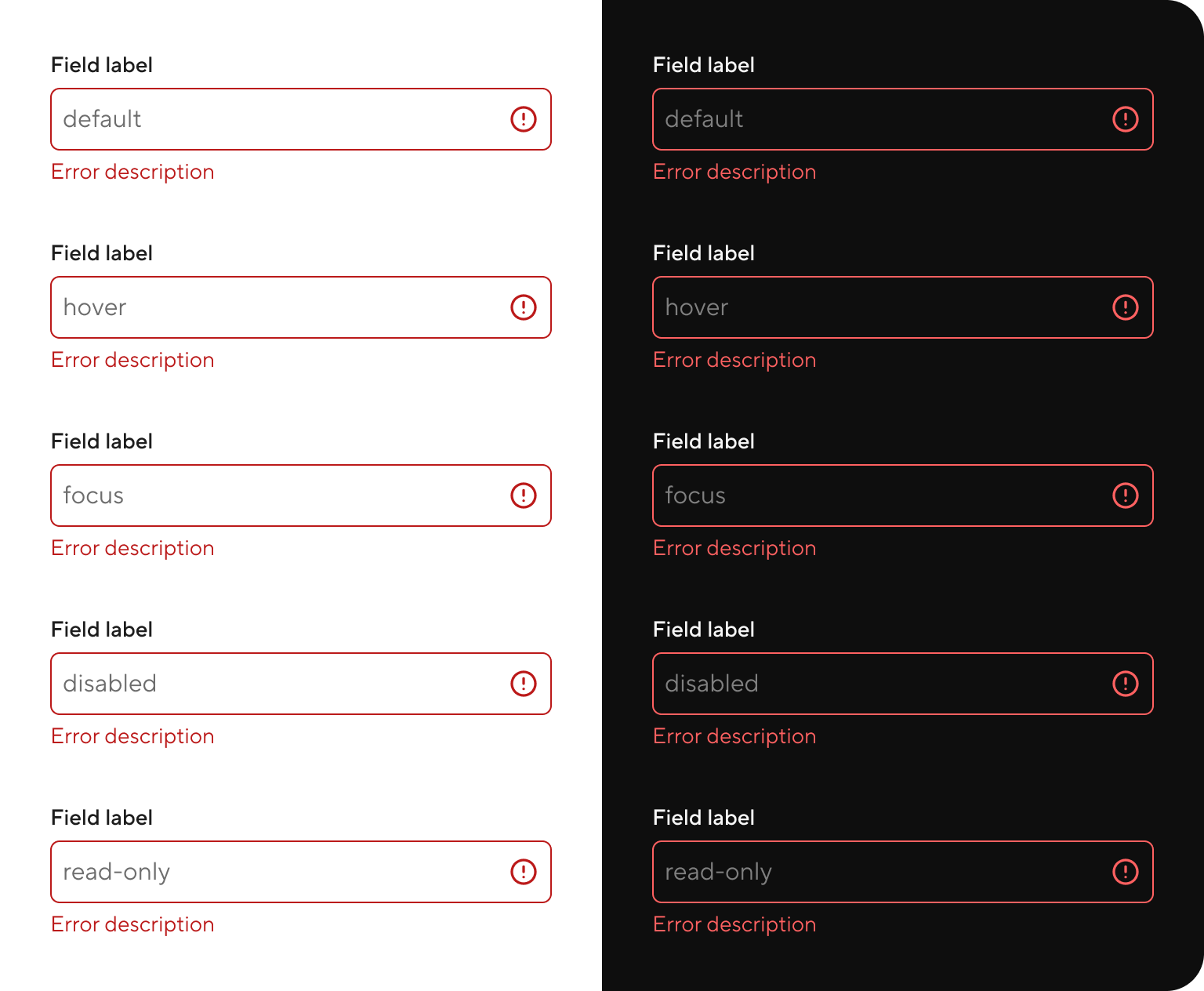 Field text - error