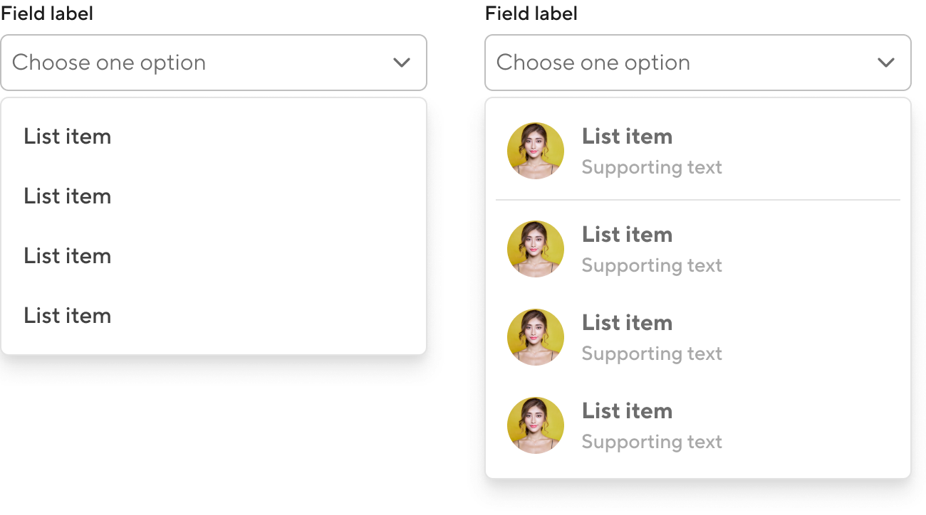 Dropdown variants