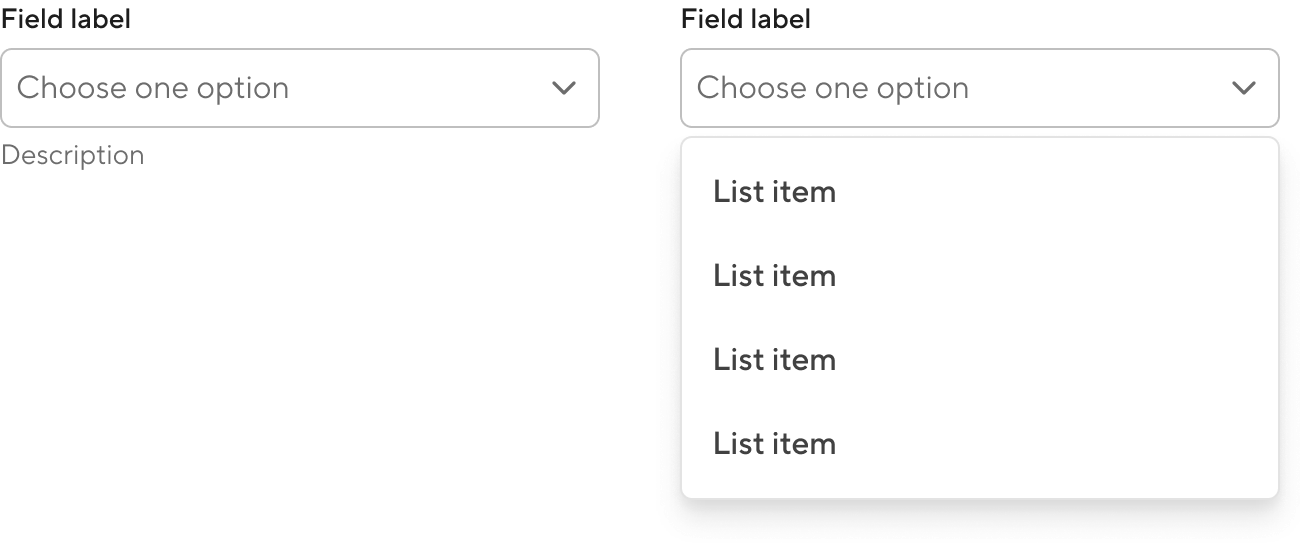 Dropdown overview