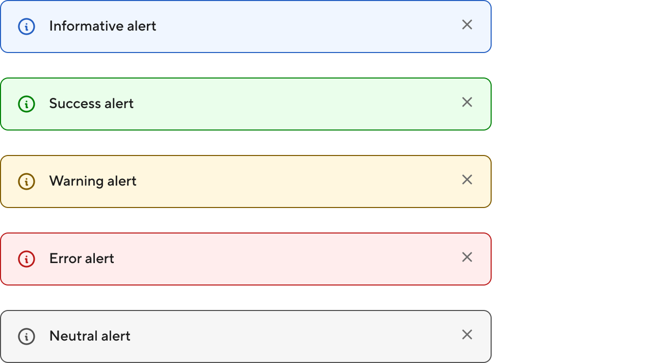 Alert - type of feedback