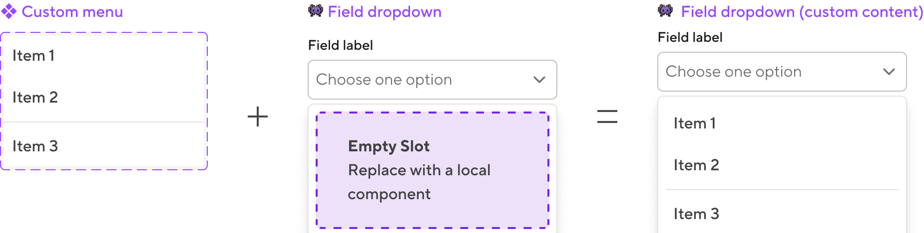 Dropdown - slots how to