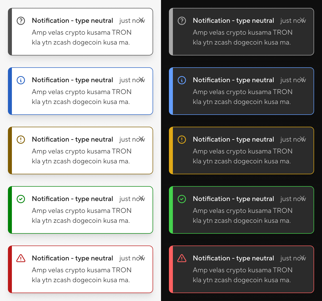 Notification - type of feedback
