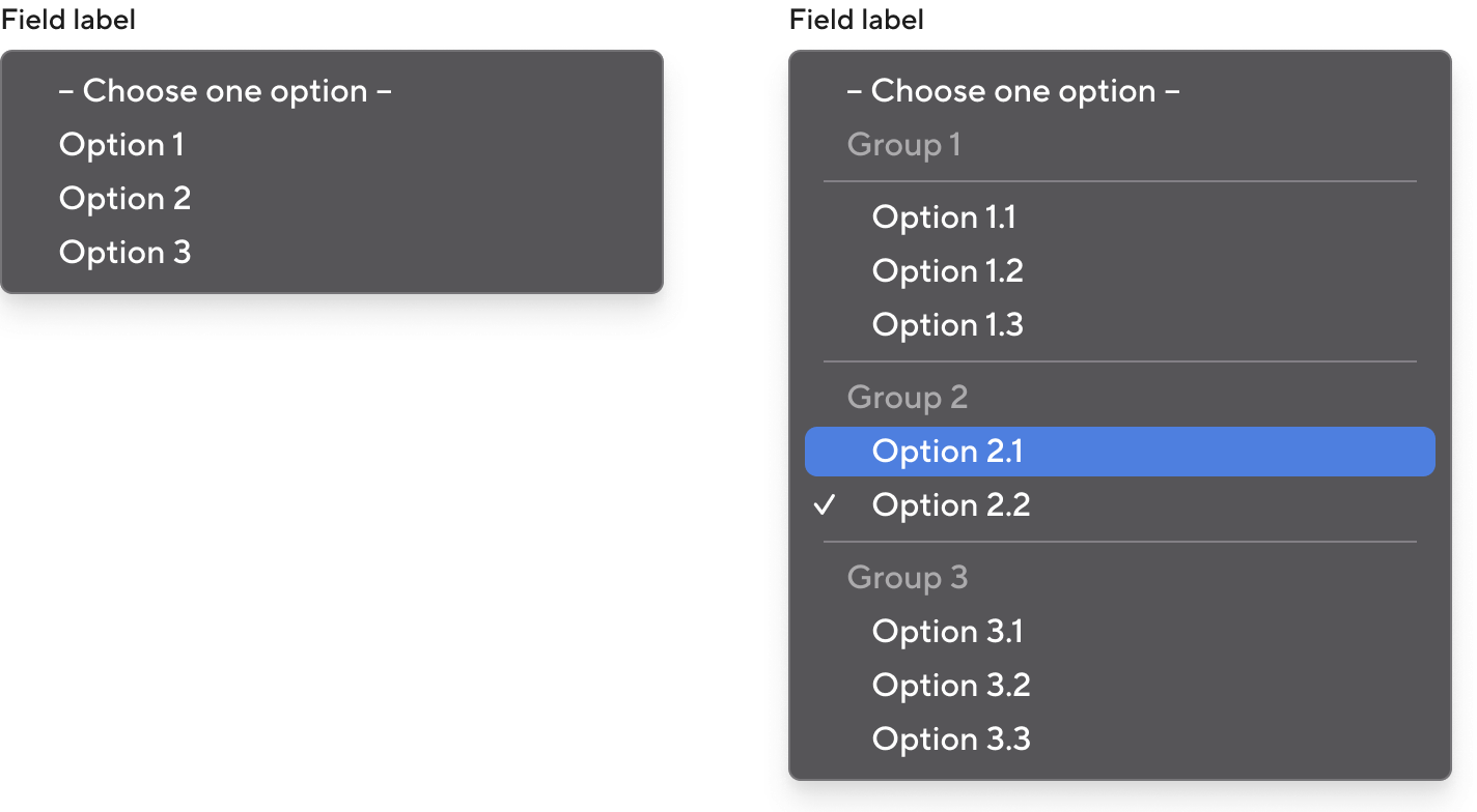Feld select - list