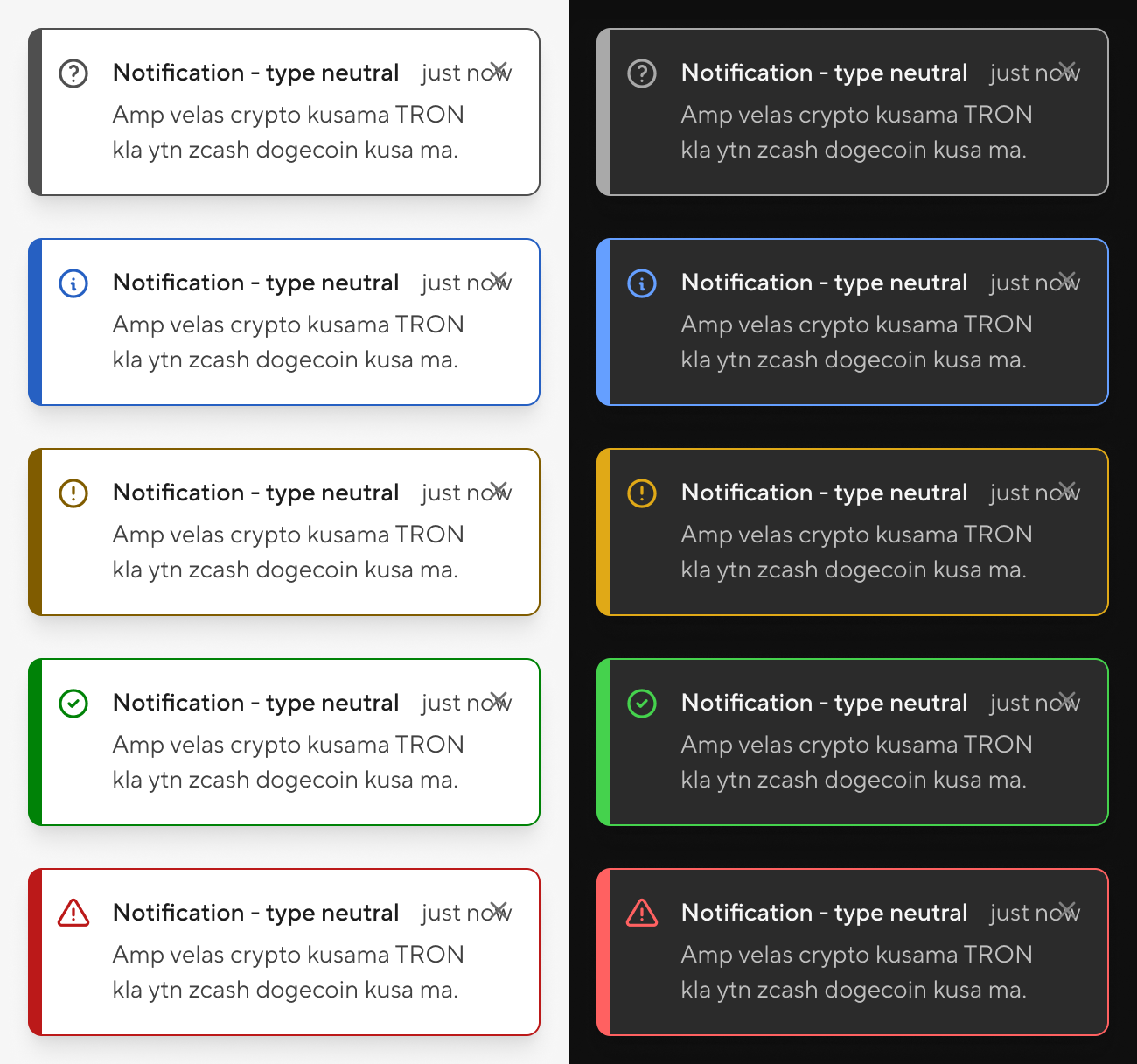 Notification - type of feedback