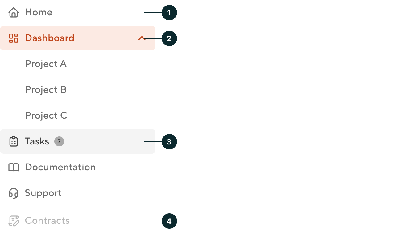 Navigation vertical - States