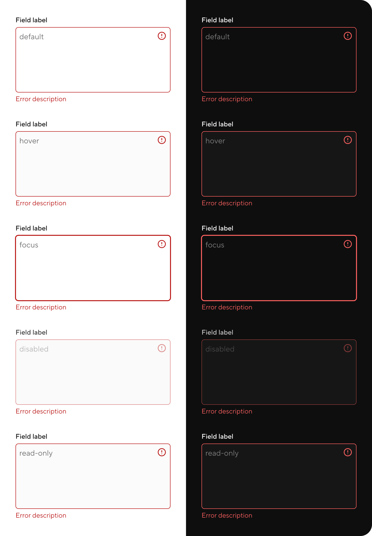 Field textarea - error