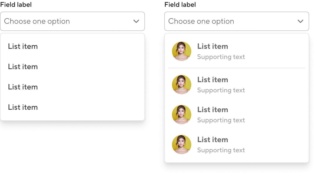 Dropdown variants