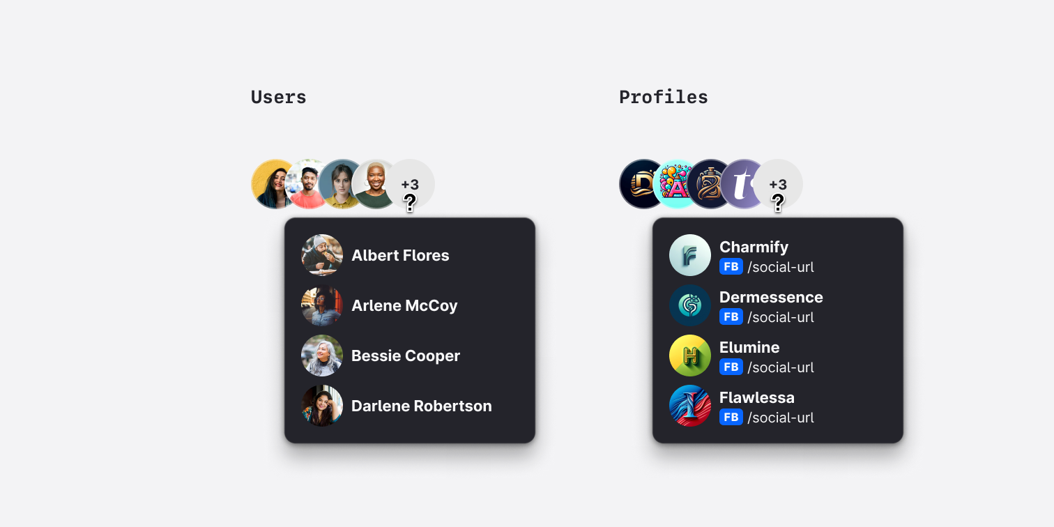 Avatar group - Overflow tooltip