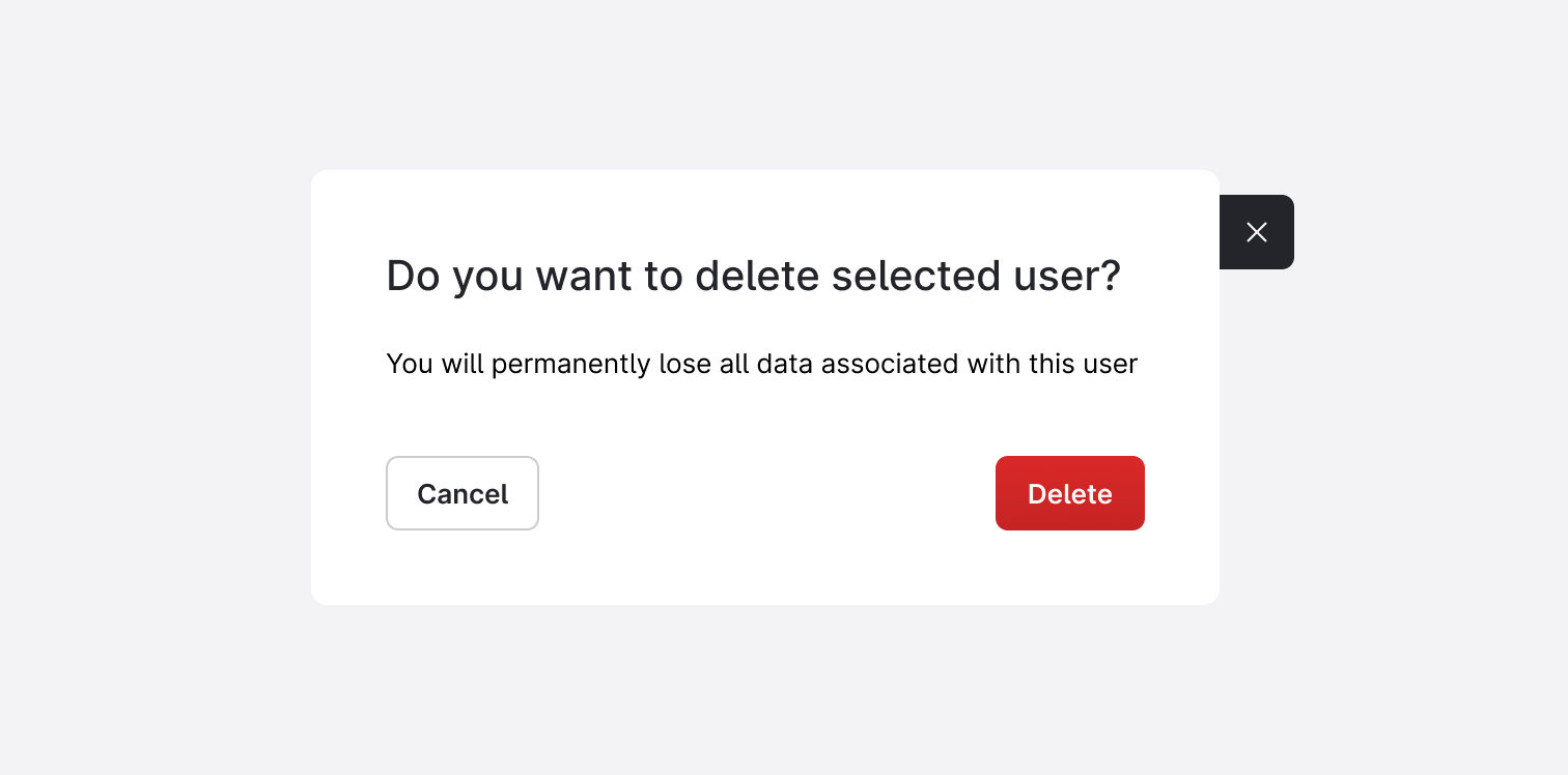 Delete - modal